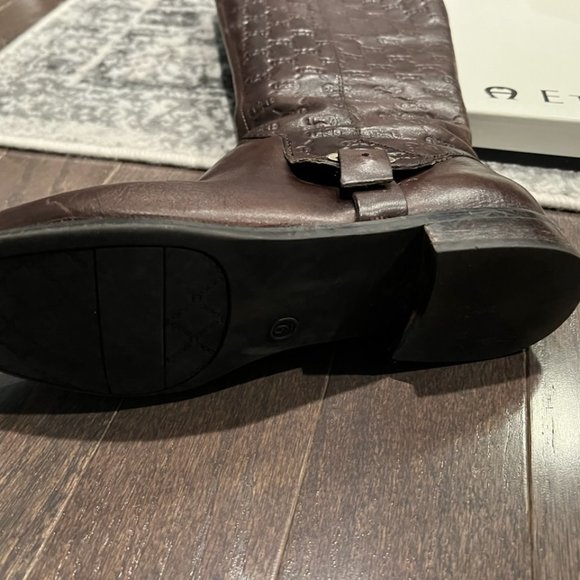 Jacquard Stamp Leather Boots - Picture 3 of 4